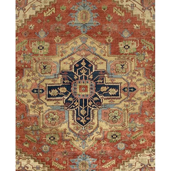 Pasargad Home Serapi Collection Hand-Knotted Rust Wool Area Rug - 6'1" X 8'11"