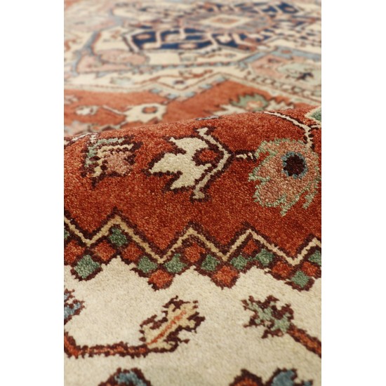 Pasargad Home Serapi Collection Hand-Knotted Rust Wool Area Rug - 7'11" X 9'11"