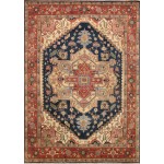 Pasargad Home Serapi Collection Hand-Knotted Navy Wool Area Rug - 8'0" X 9'11"