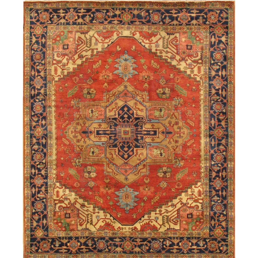 Pasargad Home Serapi Collection Hand-Knotted Rust Wool Area Rug - 4'3" X 6'1"