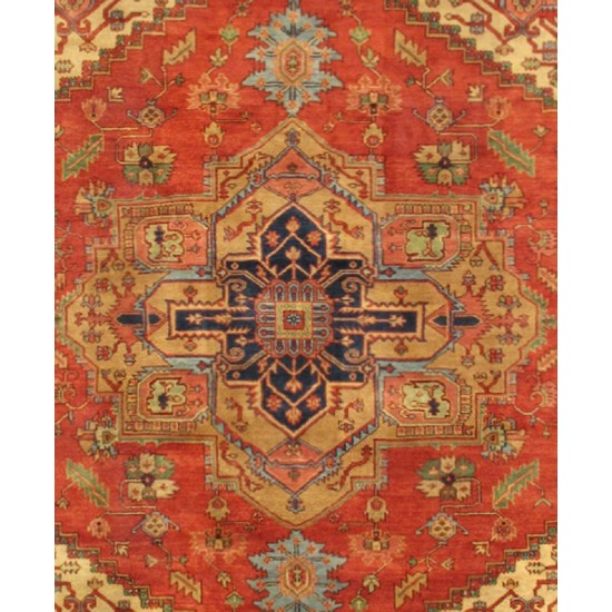 Pasargad Home Serapi Collection Hand-Knotted Rust Wool Area Rug - 8'0" X 9'11"