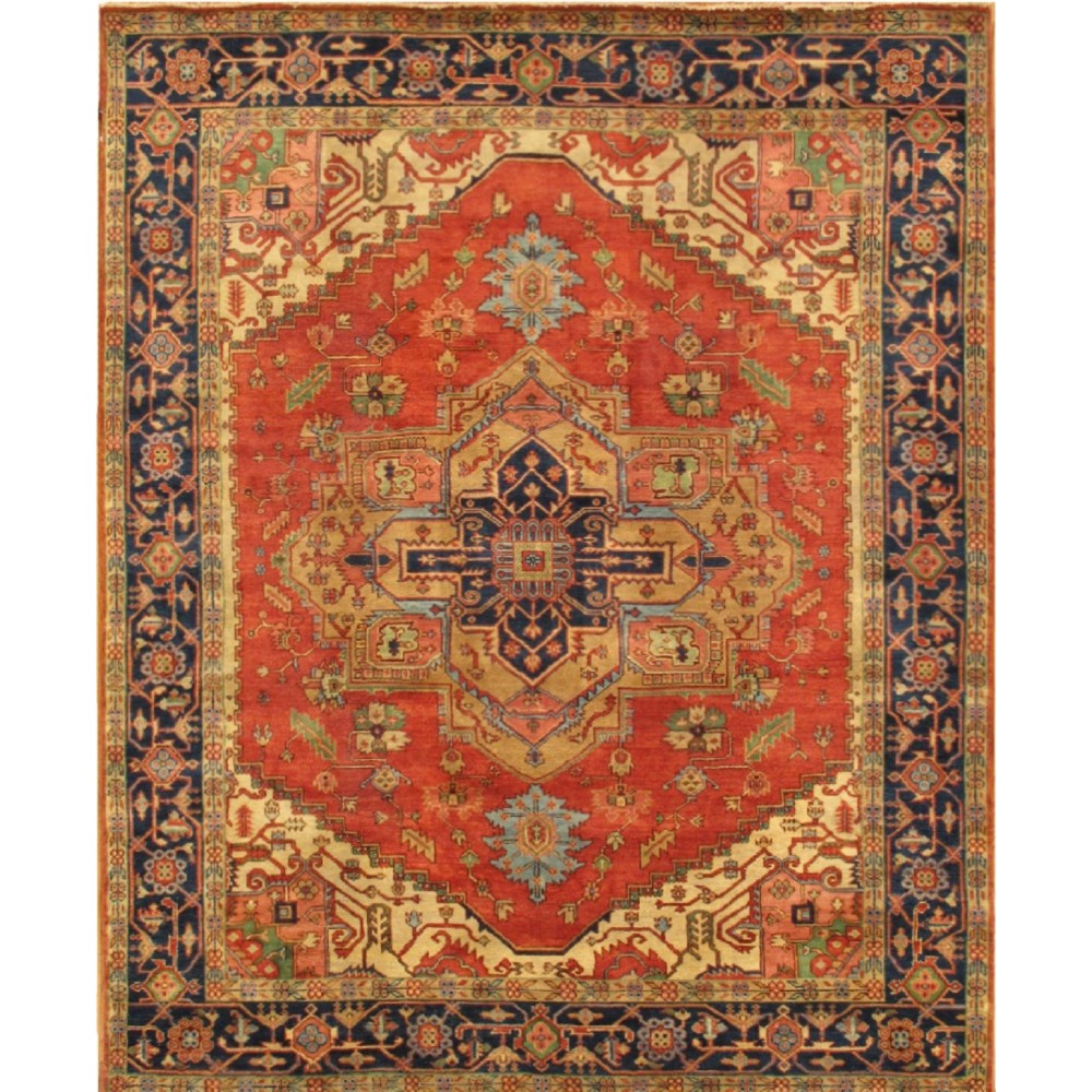 Pasargad Home Serapi Collection Hand-Knotted Rust Wool Area Rug - 9'7" X 13'11" Pasargad Home Serapi Collection Hand-Knotted Rust Wool Area Rug - 9'7" X 13'11"