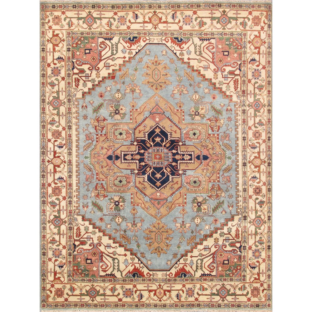 Pasargad Home Serapi Collection L. Blue Wool Area Rug - 8'1" X 9'11" Pasargad Home Serapi Collection L. Blue Wool Area Rug - 8'1" X 9'11"