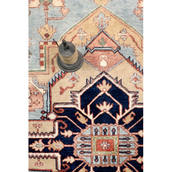 Pasargad Home Serapi Collection L. Blue Wool Area Rug - 8'1" X 9'11"
