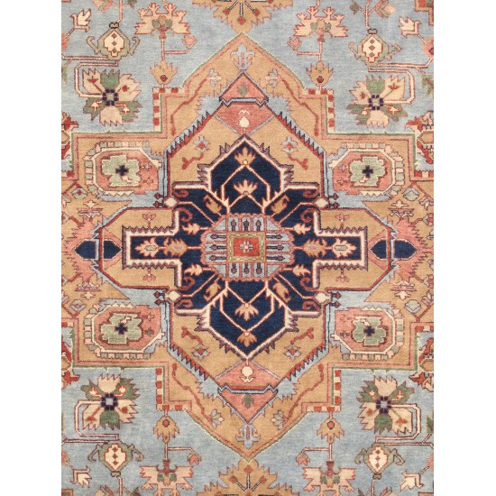 Pasargad Home Serapi Collection L. Blue Wool Area Rug - 10'0" X 14'0"