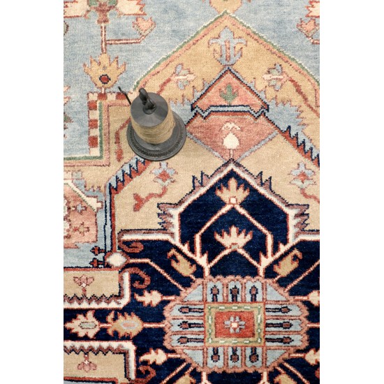 Pasargad Home Serapi Collection L. Blue Wool Area Rug - 9'0" X 11'11"