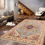 Pasargad Home Serapi Collection L. Blue Wool Area Rug - 9'0" X 11'11"