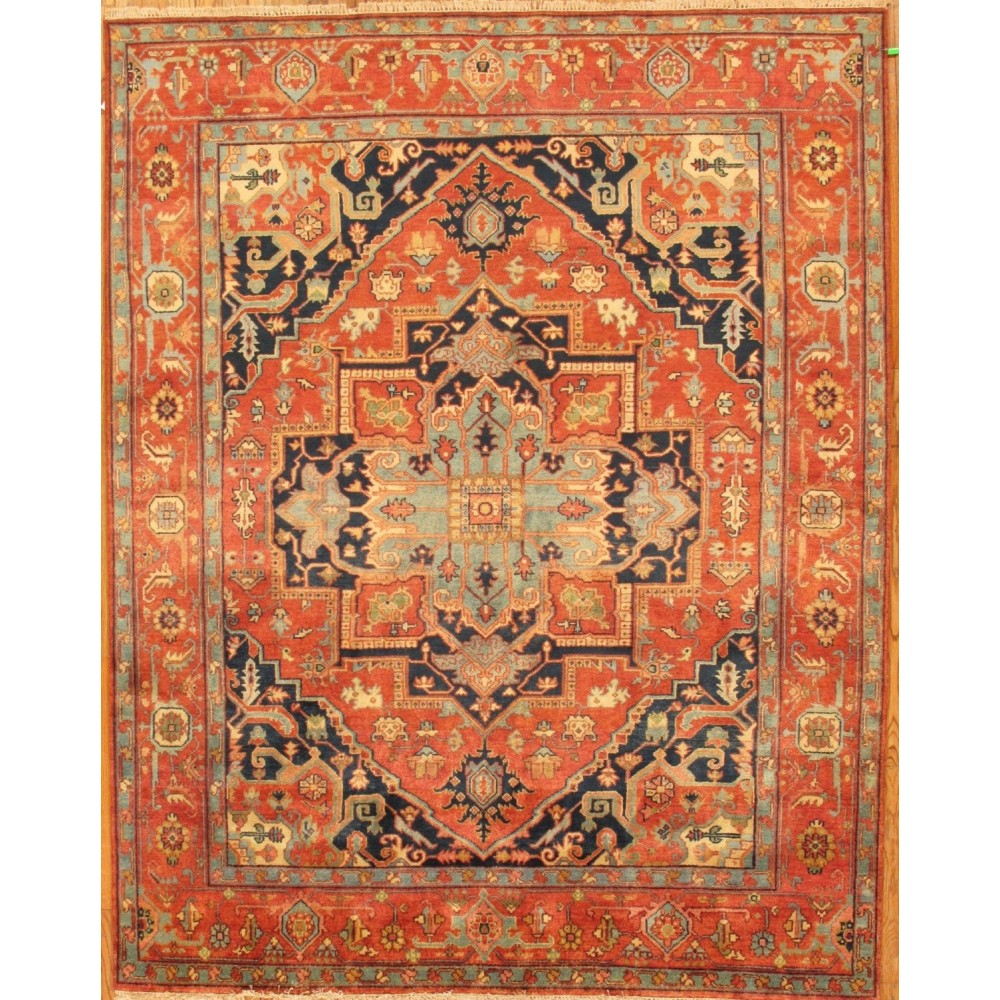 Pasargad Home Serapi Collection Hand-Knotted Rust Wool Area Rug - 8'2" X 10'0" Pasargad Home Serapi Collection Hand-Knotted Rust Wool Area Rug - 8'2" X 10'0"