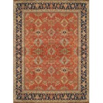 Pasargad Home Mahal Collection Hand-Knotted Rust Wool Area Rug - 9'0" X 12'1"