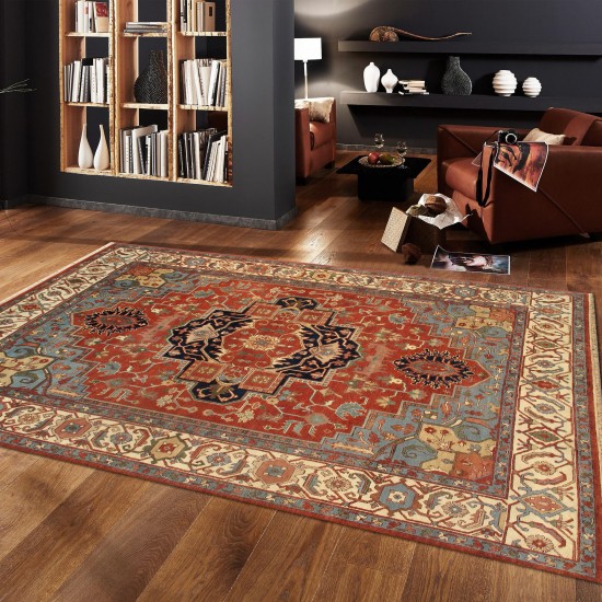 Pasargad Home Serapi Collection Hand-Knotted Rust Wool Area Rug - 9'2" X 11'11"