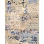 Pasargad Home Modern Collection Beige Silk & Wool Area Rug - 8'11" X 11'11"