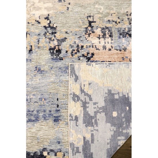 Pasargad Home Modern Collection Beige Silk & Wool Area Rug - 8'11" X 11'11"