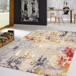 Pasargad Home Modern Collection Multi Bsilk & Wool Area Rug - 8'11" X 12'3"