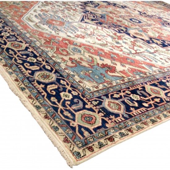 Pasargad Home Serapi Collection Hand-Knotted Ivory Wool Area Rug - 6'0" X 8'11"