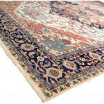 Pasargad Home Serapi Collection Hand-Knotted Ivory Wool Area Rug - 7'11" X 8'2"