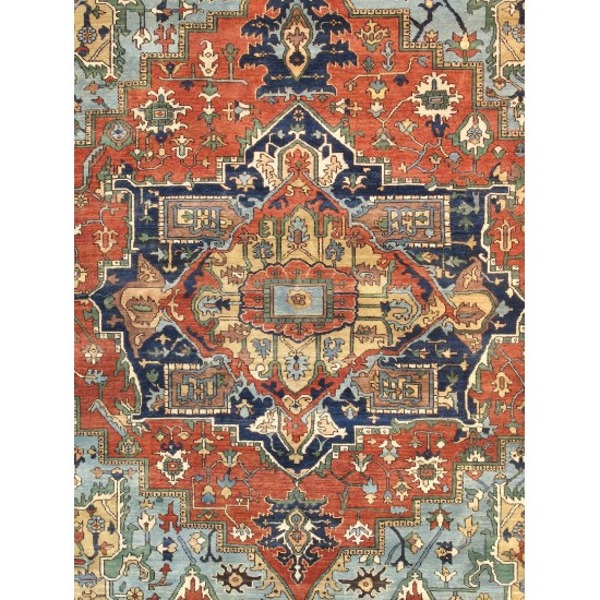 Pasargad Home Serapi Collection Hand-Knotted Rust Wool Area Rug - 5'10" X 6'3"