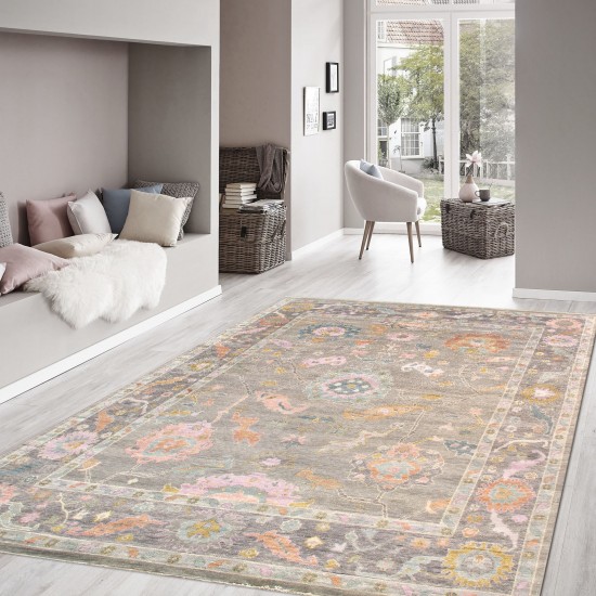 Pasargad Home Oushak Collection Silver Wool Area Rug - 8'9" X 11'10"