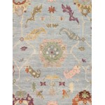 Pasargad Home Oushak Collection Hand-Knotted Blue Wool Area Rug - 8'10" X 11'11"