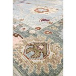 Pasargad Home Oushak Collection Hand-Knotted Blue Wool Area Rug - 8'10" X 11'11"