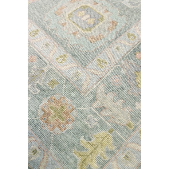 Pasargad Home Oushak Collection L. Blue Wool Area Rug - 6'2" X 8'11"