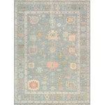 Pasargad Home Oushak Collection L. Blue Wool Area Rug - 8'11" X 12'1"