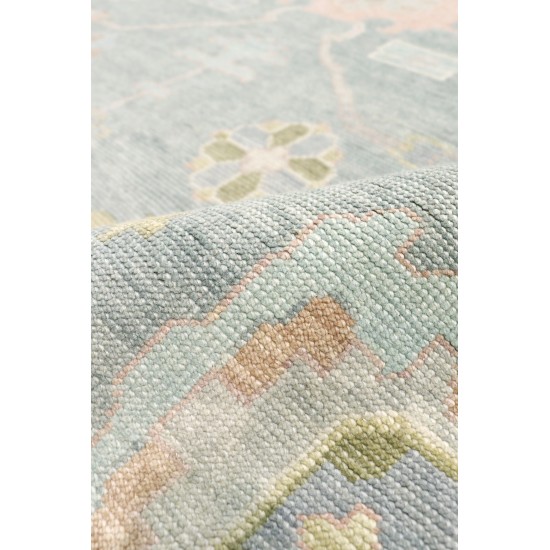 Pasargad Home Oushak Collection L. Blue Wool Area Rug - 8'11" X 12'1"