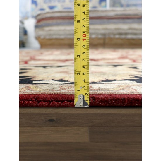 Pasargad Home Agra Collection Red Lamb's Wool Area Rug - 10'3" X 18'4"