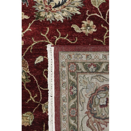 Pasargad Home Agra Collection Red Lamb's Wool Area Rug - 9'8" X 13'3"