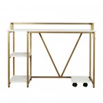 Techni Mobili Industrial Writing Desk, Gold