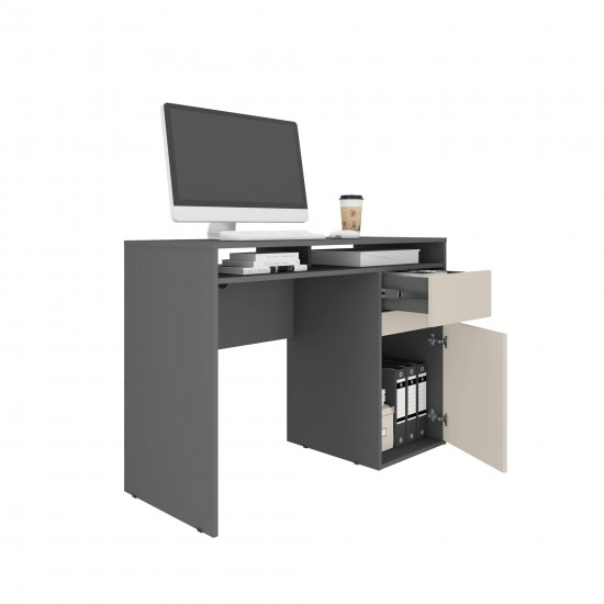 Techni Mobili Home Office Workstation with Storage, Grey