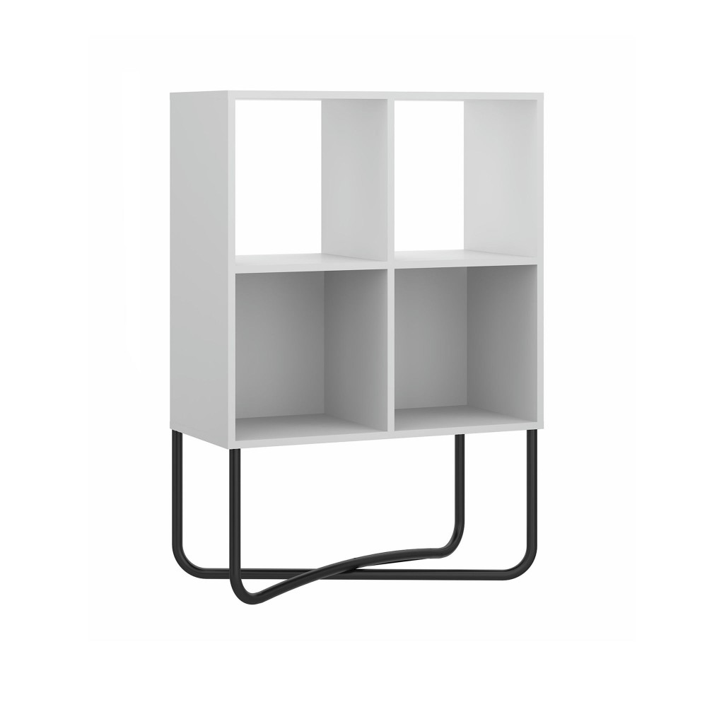 Techni Mobili Modern Geometric Bookcase, White