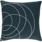 Surya Solid Bold Deep Teal Pillow Shell With Polyester Insert 20"H X 20"W