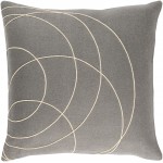 Surya Solid Bold Gray Pillow Shell With Down Insert 22"H X 22"W