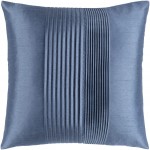 Surya Solid Pleated Denim Pillow Shell With Polyester Insert 18"H X 18"W