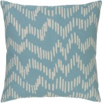 Surya Somerset Sky Blue Pillow Shell With Polyester Insert 18"H X 18"W