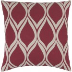 Surya Somerset Red Pillow Shell With Down Insert 20"H X 20"W