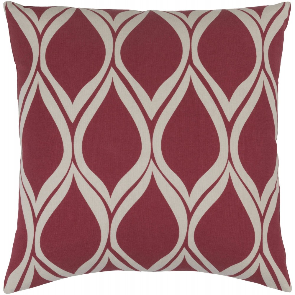 Surya Somerset Red Pillow Shell With Down Insert 20"H X 20"W Surya Somerset Red Pillow Shell With Down Insert 20"H X 20"W