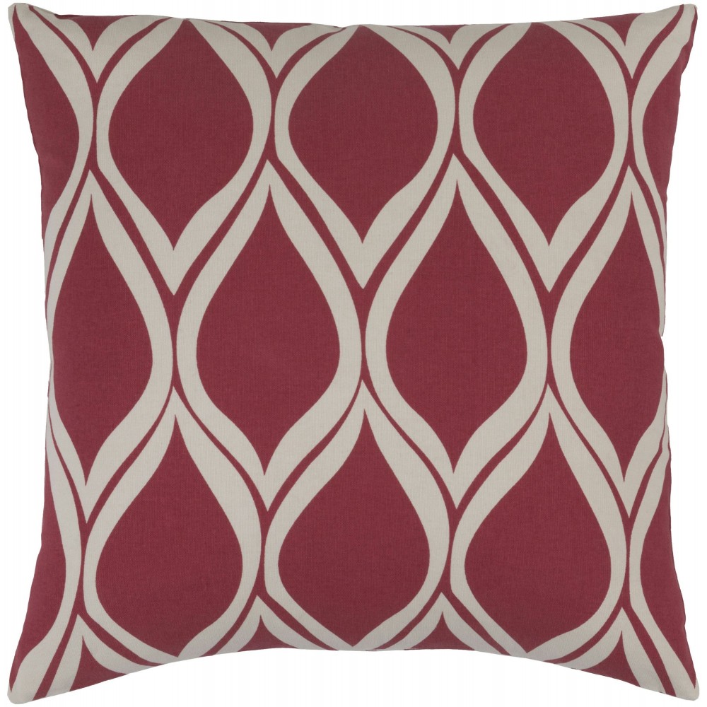 Surya Somerset Red Pillow Shell With Polyester Insert 20"H X 20"W