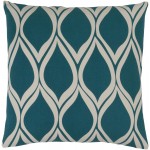 Surya Somerset Deep Teal Pillow Shell With Polyester Insert 18"H X 18"W