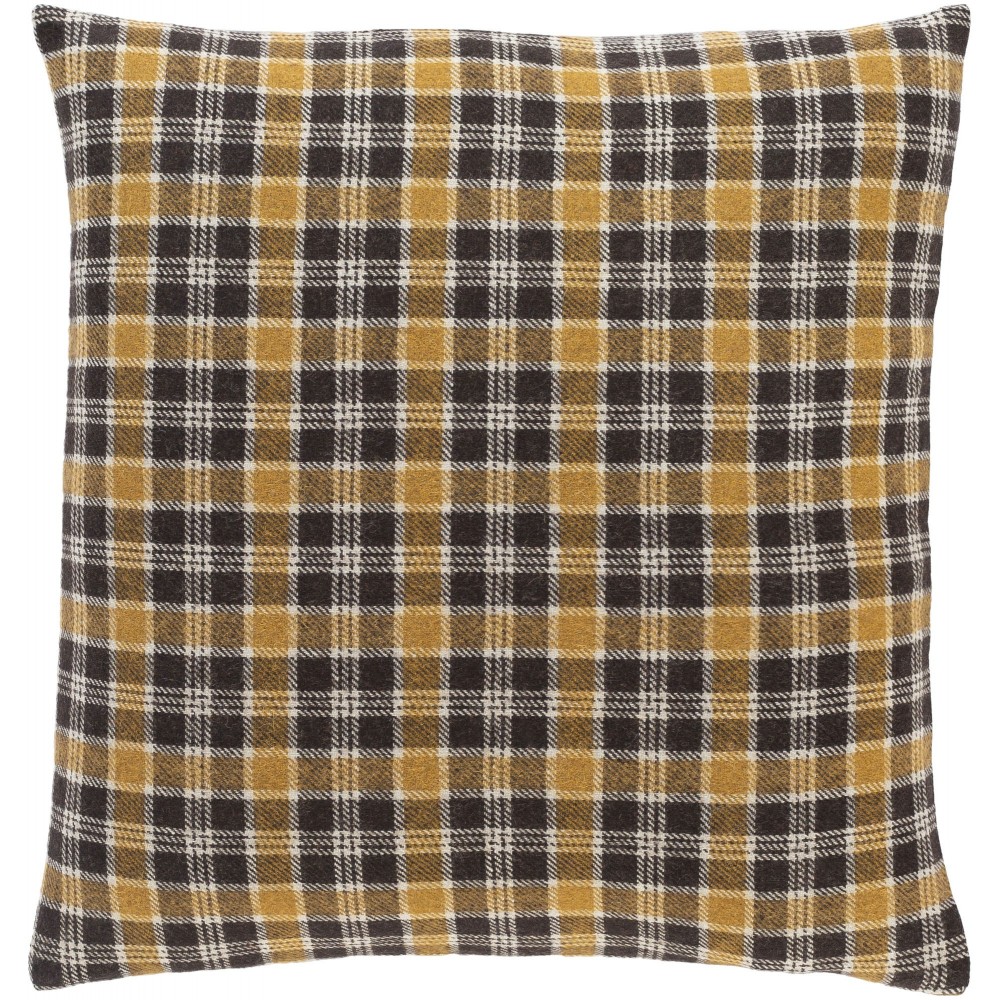 Surya Stanley Sly-002 Black Pillow Shell With Polyester Insert 22"H X 22"W Surya Stanley Sly-002 Black Pillow Shell With Polyester Insert 22"H X 22"W