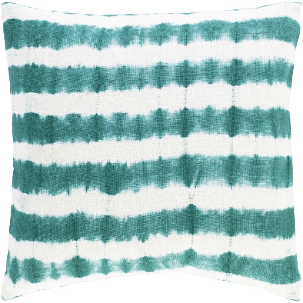 Surya Suji Teal Pillow Shell With Down Insert 22"H X 22"W