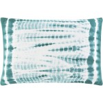 Surya Suji Teal Pillow Shell With Down Insert 14"H X 22"W