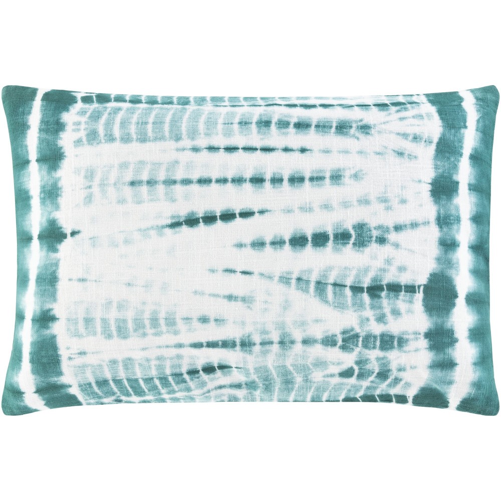 Surya Suji Teal Pillow Shell With Down Insert 14"H X 22"W