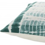 Surya Suji Teal Pillow Shell With Down Insert 14"H X 22"W