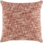 Surya Suri Brick Red Pillow Shell With Down Insert 18"H X 18"W