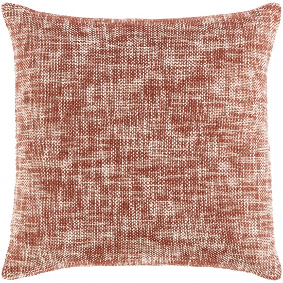 Surya Suri Brick Red Pillow Shell With Down Insert 18"H X 18"W