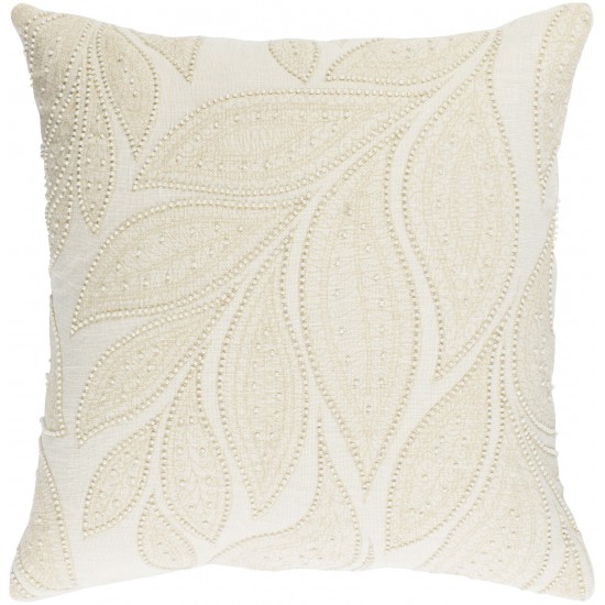 Surya Tansy Tsy-002 Cream Pillow Shell With Down Insert 18"H X 18"W