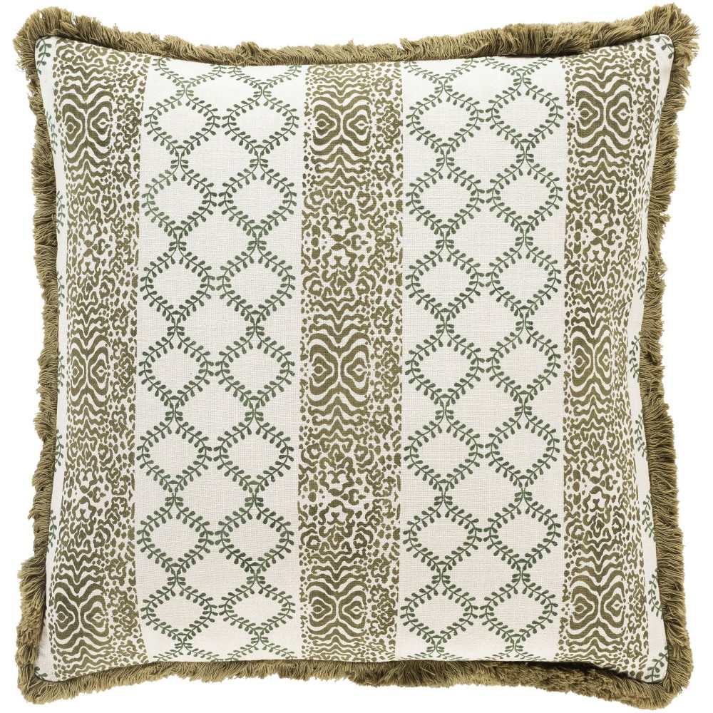 Surya Tanzania Tzn-001 Olive Pillow Shell With Polyester Insert 20"H X 20"W