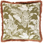 Surya Tanzania Tzn-002 Olive Pillow Shell With Down Insert 18"H X 18"W