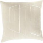 Surya Teori Beige Pillow Shell With Polyester Insert 18"H X 18"W